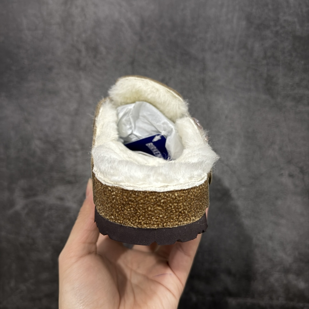 图片[4]-【莞顶G版】Birkenstock\\t 勃肯/博肯软木软底 羊毛一体休闲鞋 半拖 品质升级版 市场最好品质 十年ZP代工厂老师傅工艺 纯手工打造原汁原味博肯 市场最强版 没有之一 鞋面设计：选用陸丰A级进口羊皮毛，质地细腻，手感丰满；尺寸间障均匀，柔软，深度保暖；吸湿，进气，排汗 鞋子内里：化质澳洲羔羊皮分子结构可将水蒸气吸进多孔构体中，吸湿性好，透气性极住，保持脚底干爽 鞋底设计：型模EVA极富弹性，加持胎面设计，升级版独家私模，柔软回弹性好，耐折耐磨，防滑防踢 尺码： 35-45-选品中心