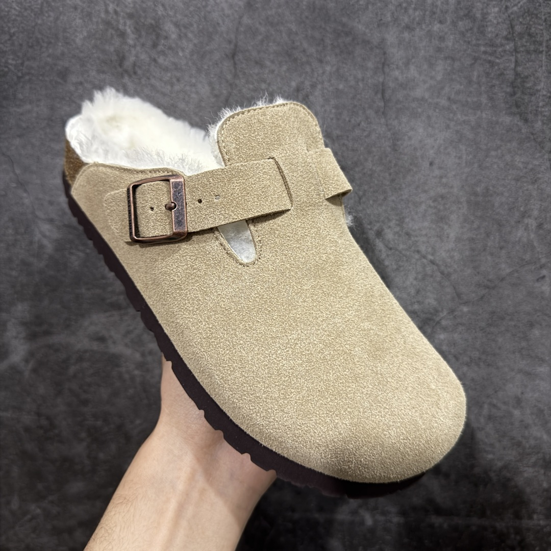 图片[3]-【莞顶G版】Birkenstock\\t 勃肯/博肯软木软底 羊毛一体休闲鞋 半拖 品质升级版 市场最好品质 十年ZP代工厂老师傅工艺 纯手工打造原汁原味博肯 市场最强版 没有之一 鞋面设计：选用陸丰A级进口羊皮毛，质地细腻，手感丰满；尺寸间障均匀，柔软，深度保暖；吸湿，进气，排汗 鞋子内里：化质澳洲羔羊皮分子结构可将水蒸气吸进多孔构体中，吸湿性好，透气性极住，保持脚底干爽 鞋底设计：型模EVA极富弹性，加持胎面设计，升级版独家私模，柔软回弹性好，耐折耐磨，防滑防踢 尺码： 35-45-选品中心