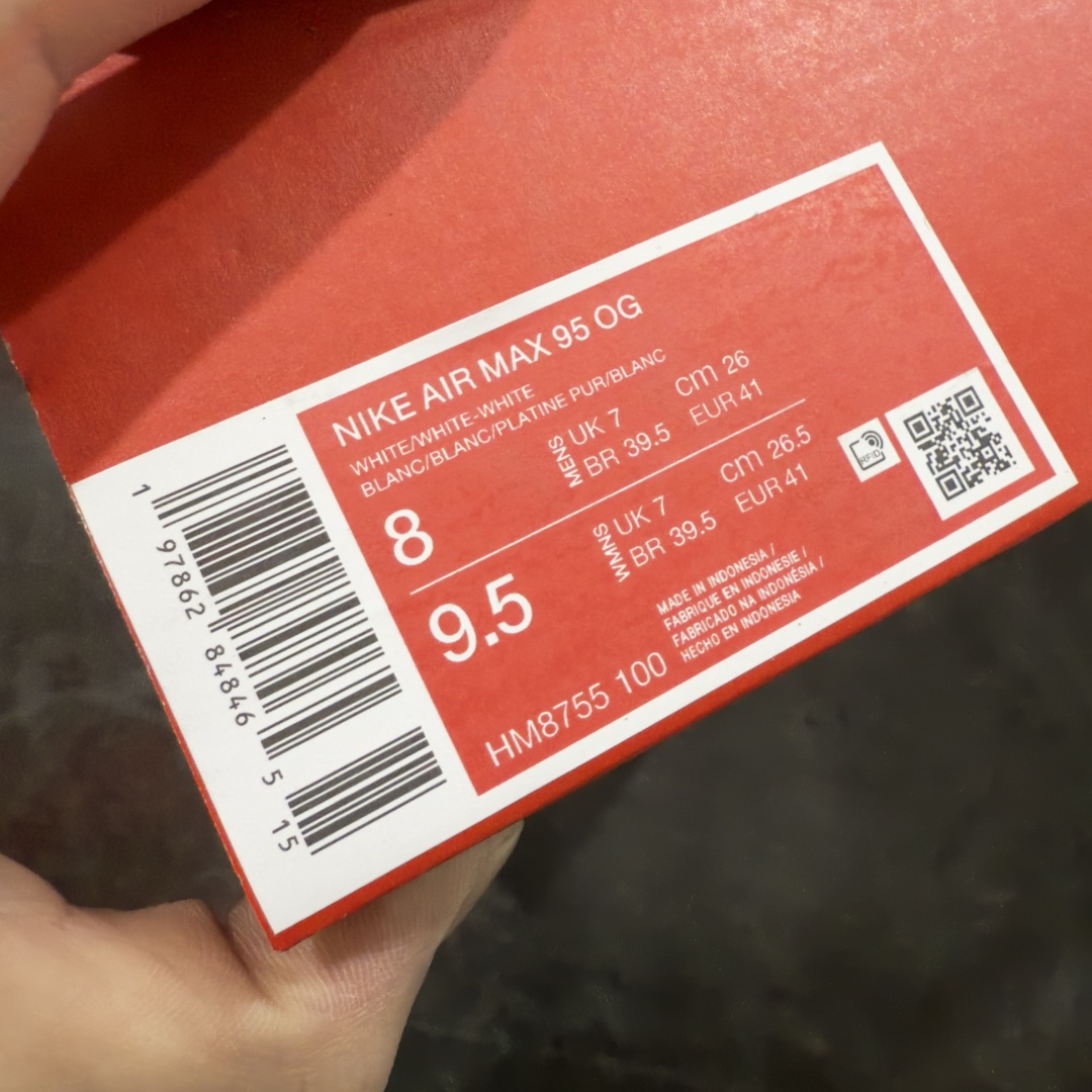 图片[9]-【KZ2.0版本】Nike Air Max 95 纯白 货号：HM8755-100 纯原大厂生产线出品 原厂材料 原厂楦头 市场正确版本 区分错版 尺码：40 40.5 41 42 42.5 43 44 44.545 46 47.5 48 48.5-选品中心