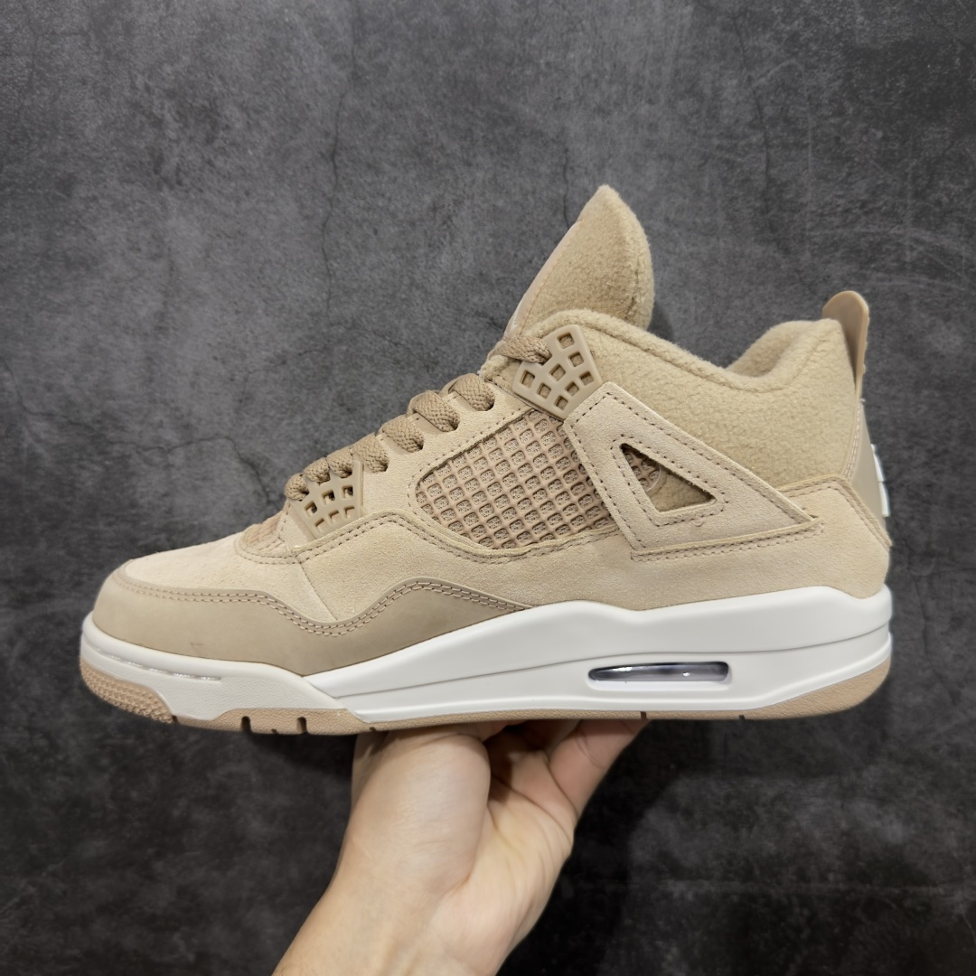 图片[2]-【KZ纯原版】Air Jordan 4 Retro AJ4 乔丹4代沙漠黄 毛绒卡其  原楦原纸板同源开发 完美呈现乔4的版型 内侧正确双色网格 还原细节 正确气垫颜色 正确网格工艺 正确拉帮工艺 全鞋原装材料制作 原档案原模具打造 货号：HV0823-200 尺码：36-48.5-选品中心