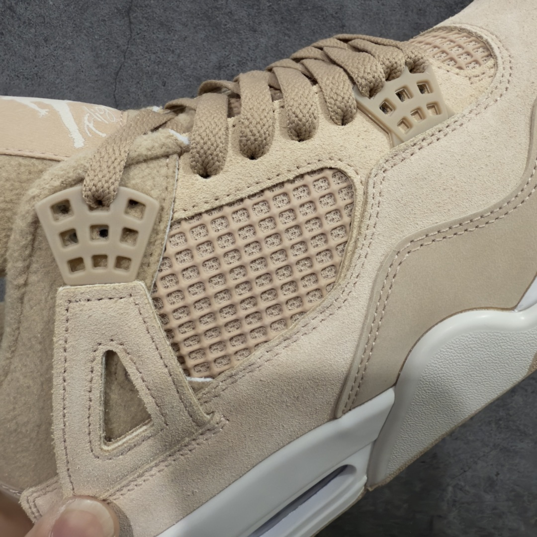 图片[4]-【KZ纯原版】Air Jordan 4 Retro AJ4 乔丹4代沙漠黄 毛绒卡其  原楦原纸板同源开发 完美呈现乔4的版型 内侧正确双色网格 还原细节 正确气垫颜色 正确网格工艺 正确拉帮工艺 全鞋原装材料制作 原档案原模具打造 货号：HV0823-200 尺码：36-48.5-选品中心