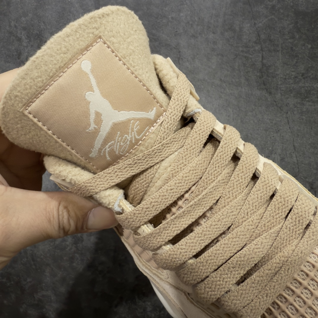 图片[6]-【KZ纯原版】Air Jordan 4 Retro AJ4 乔丹4代沙漠黄 毛绒卡其  原楦原纸板同源开发 完美呈现乔4的版型 内侧正确双色网格 还原细节 正确气垫颜色 正确网格工艺 正确拉帮工艺 全鞋原装材料制作 原档案原模具打造 货号：HV0823-200 尺码：36-48.5-选品中心