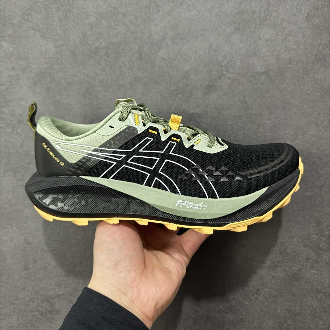 【公司级】Asics Gel-Trabuco 13 亚瑟士复古透气休闲鞋缓震男子耐磨跑步鞋  #鞋面采用无缝线鞋面，贴合脚型，穿着舒适；中底360°环绕式GL，提供良好的缓冲性能  尺码：36 37 37.5 38 39 39.5 40 40.5 41.5 42 42.5 43.5 44 45 货号：1011B973-002-选品中心