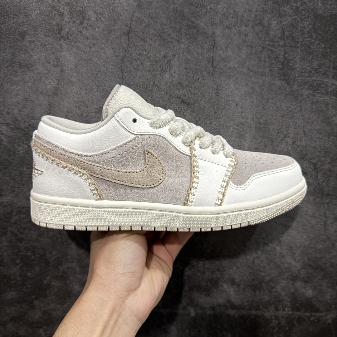 Air Jordan 1 AJ1 乔一 低帮复古篮球鞋 男女同款 米白棕色 HV4258-120市面中低