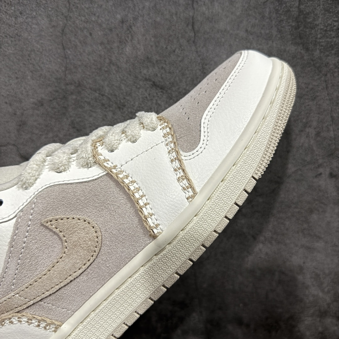 Air Jordan 1 AJ1 乔一 低帮复古篮球鞋 男女同款 米白棕色 HV4258-120市面中低