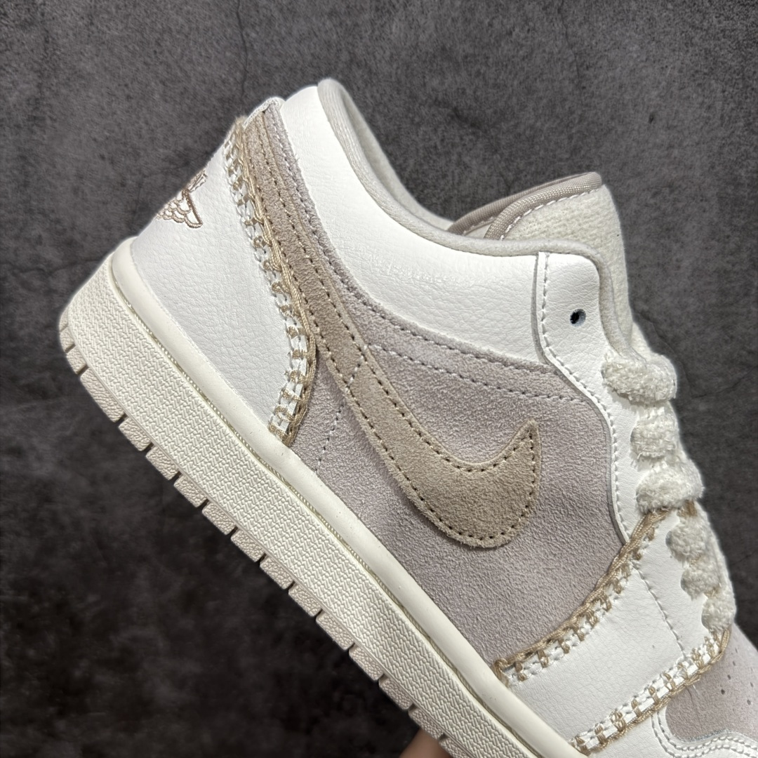 Air Jordan 1 AJ1 乔一 低帮复古篮球鞋 男女同款 米白棕色 HV4258-120市面中低