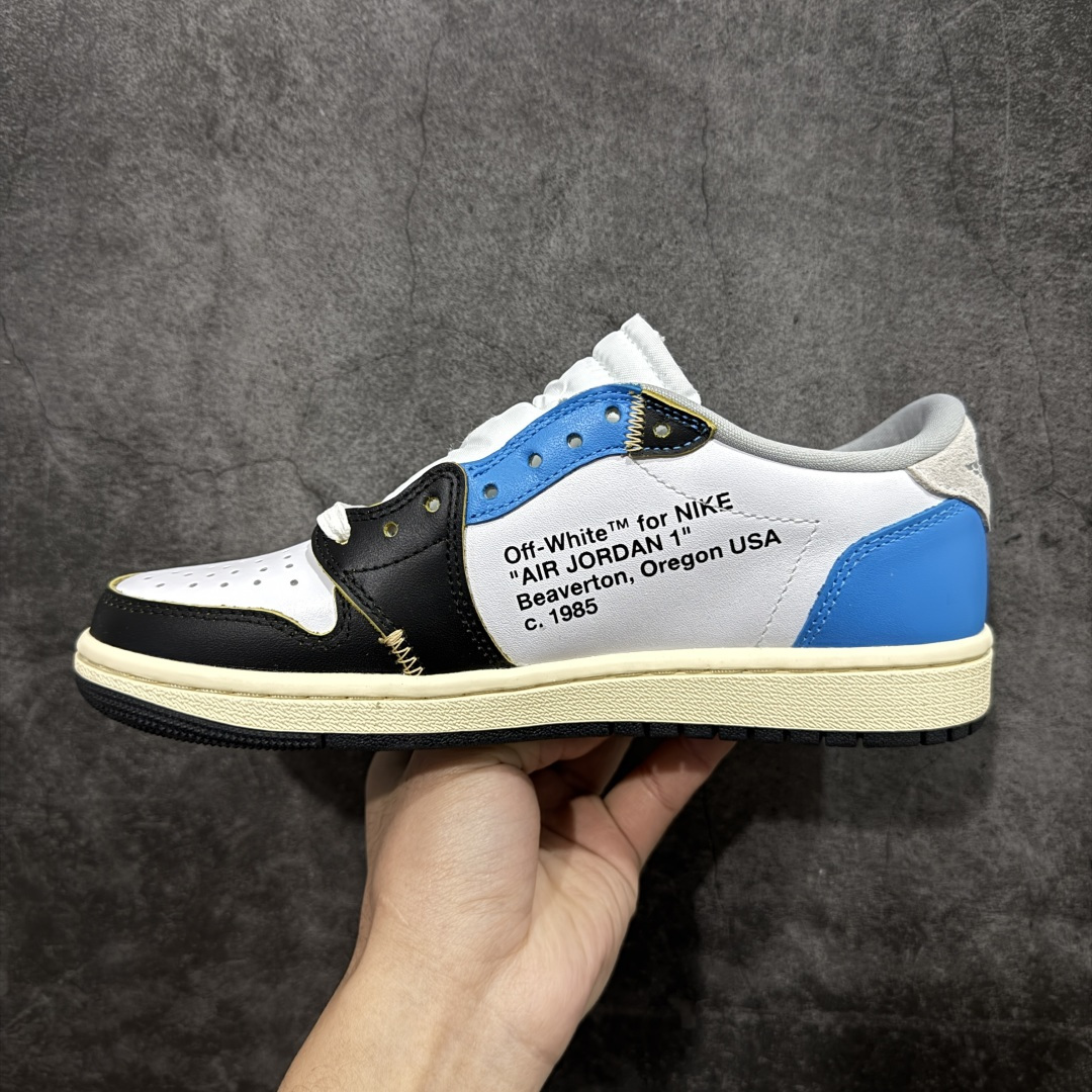 图片[2]-【原厂版】Off White x Union x Air Jordan 1 x Travis Scott AJ1 x TS联名倒钩低帮 XZ6868-006 超级强悍品质 可对比市场各大纯原版本 专业aj大厂出品 对细节的把控毋庸置疑 材料也是用最接近原鞋的头层皮料 所有地方都没有做到减配 原厂鞋楦打造完美鞋型 整体鞋型以及后跟做的弧度做的非常好 鞋带为原厂打蜡鞋带 粗细程度同步原鞋 裁片清洁度到位 无明显瑕疵毛边 免修产品 正确针车 该重针 该有尖角的地方都有做到 鞋价格非常香 转手可闭眼卖高价 到手各位就知道货有多好 绝对秒杀一切同价格货品 尺码：40-47.5-选品中心