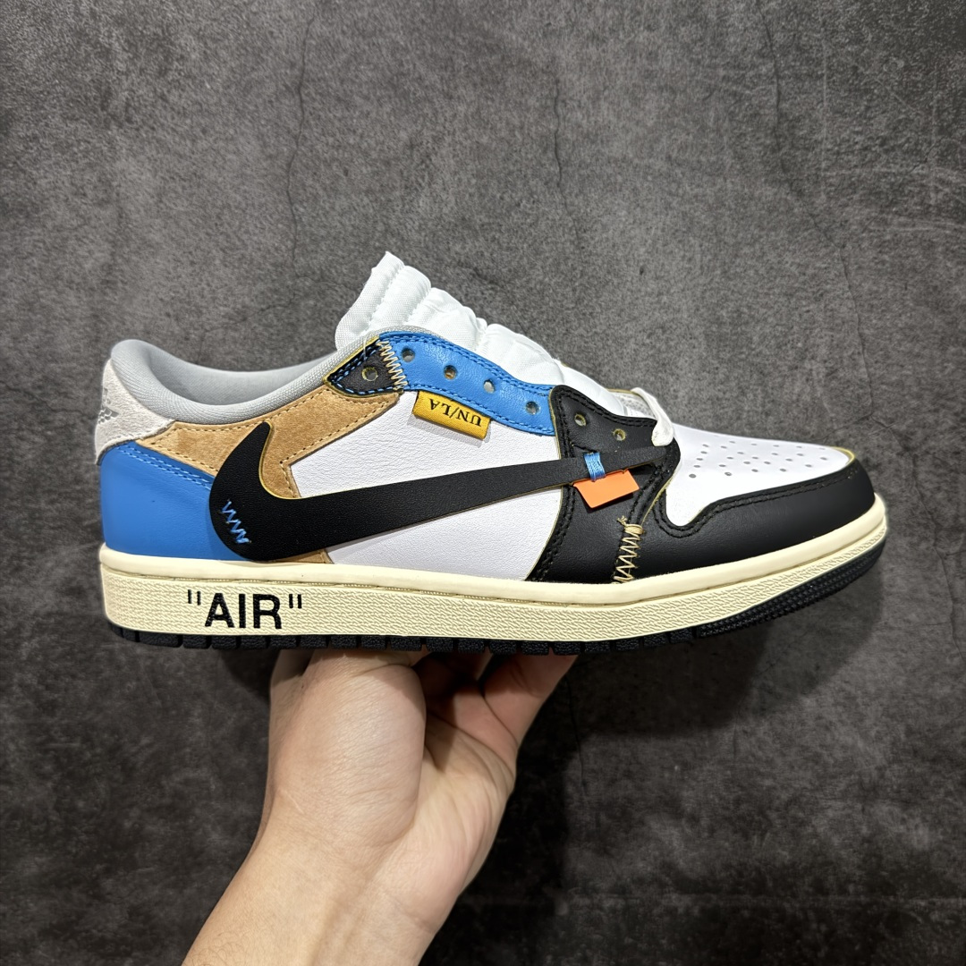 【原厂版】Off White x Union x Air Jordan 1 x Travis Scott AJ1 x TS联名倒钩低帮 XZ6868-006 超级强悍品质 可对比市场各大纯原版本 专业aj大厂出品 对细节的把控毋庸置疑 材料也是用最接近原鞋的头层皮料 所有地方都没有做到减配 原厂鞋楦打造完美鞋型 整体鞋型以及后跟做的弧度做的非常好 鞋带为原厂打蜡鞋带 粗细程度同步原鞋 裁片清洁度到位 无明显瑕疵毛边 免修产品 正确针车 该重针 该有尖角的地方都有做到 鞋价格非常香 转手可闭眼卖高价 到手各位就知道货有多好 绝对秒杀一切同价格货品 尺码：40-47.5-选品中心