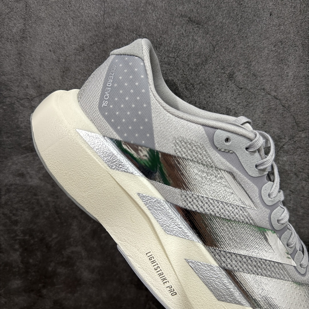 AD Adizero Evo SL M 白蓝零度系列马拉松轻量竞速运动跑鞋 KJ9664原材料 内置碳板