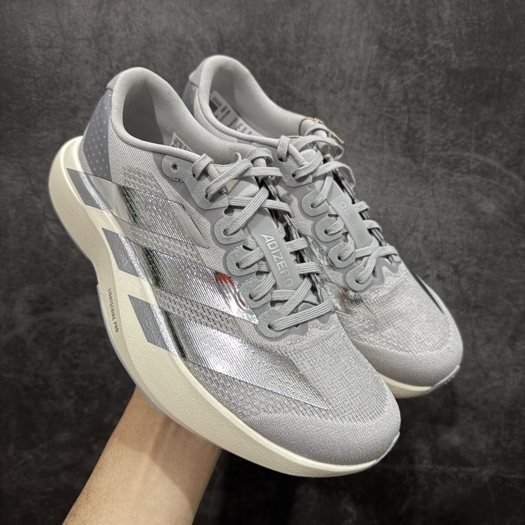 AD Adizero Evo SL M 白蓝零度系列马拉松轻量竞速运动跑鞋 KJ9664原材料 内置碳板