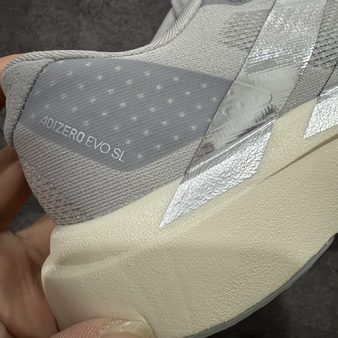 AD Adizero Evo SL M 白蓝零度系列马拉松轻量竞速运动跑鞋 KJ9664原材料 内置碳板