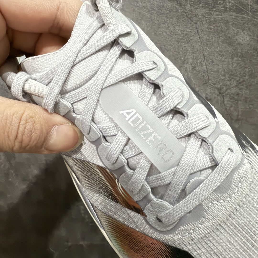 AD Adizero Evo SL M 白蓝零度系列马拉松轻量竞速运动跑鞋 KJ9664原材料 内置碳板