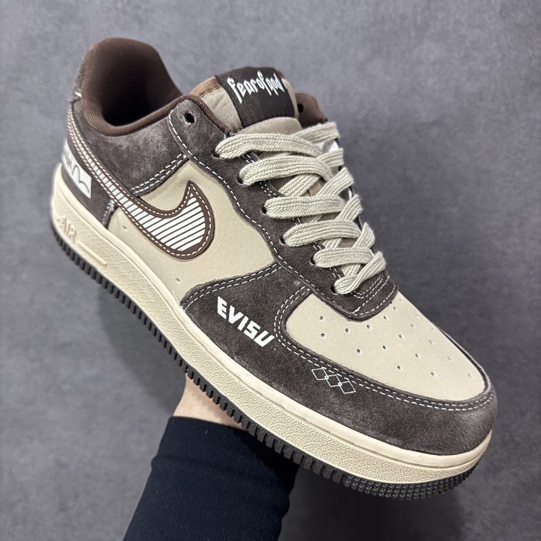 图片[3]-【定制版】Nike Air Force 1\’07 Low 咖棕拼浅卡其 空军一号低帮休闲板鞋  #原楦头原纸板 高端定制鞋盒 原厂鞋底 超高清洁度 细节完美 货号：KL1688-001  尺码：36 36.5 37.5 38 38.5 39 40 40.5 41 42 42.5 43 44 44.5 45-选品中心