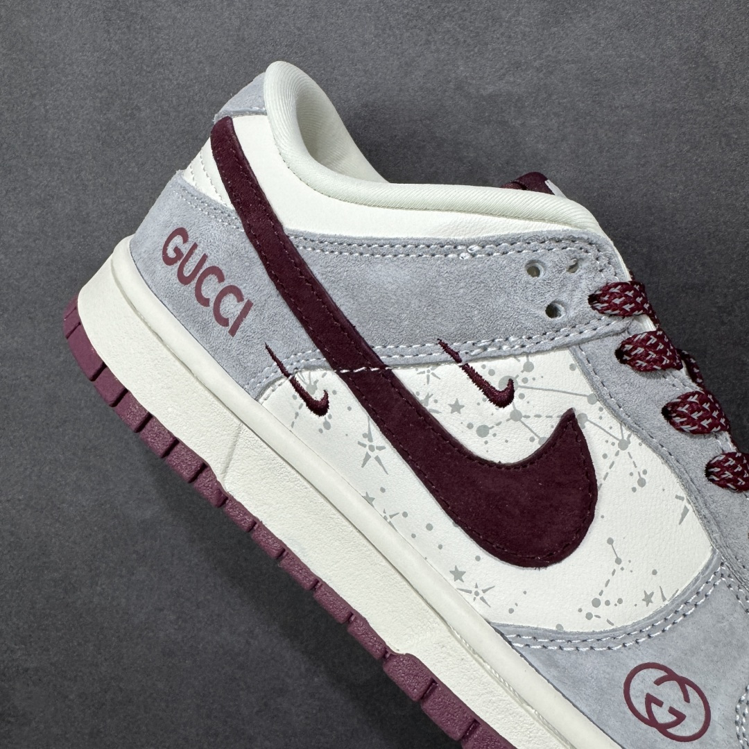图片[6]-【定制版】Nike SB Dunk Low 古驰联名 灰白拼酒红 高端定制 低帮休闲板鞋 #定制鞋盒 大厂纯原品质出货 超高清洁度 皮料切割干净无任何毛边 细节完美 货号：DN3168-012 尺码：36 36.5 37.5 38 38.5 39 40 40.5 41 42 42.5 43 44 44.5 45-选品中心