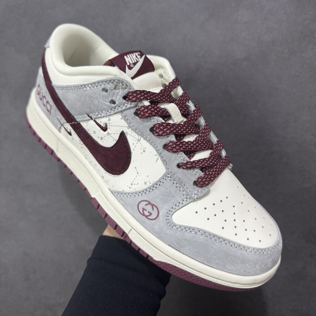 图片[3]-【定制版】Nike SB Dunk Low 古驰联名 灰白拼酒红 高端定制 低帮休闲板鞋 #定制鞋盒 大厂纯原品质出货 超高清洁度 皮料切割干净无任何毛边 细节完美 货号：DN3168-012 尺码：36 36.5 37.5 38 38.5 39 40 40.5 41 42 42.5 43 44 44.5 45-选品中心