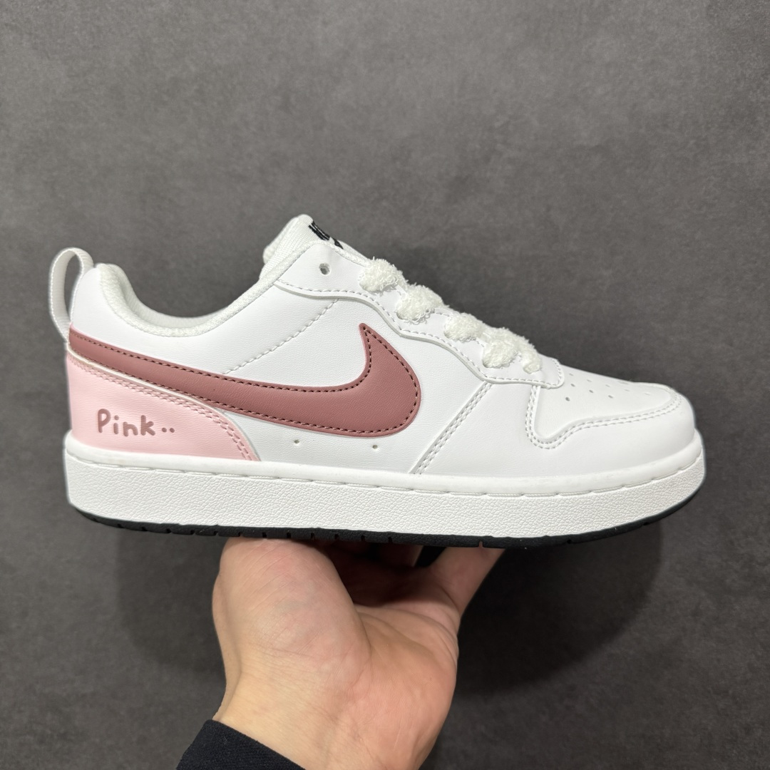 【公司级】Nike Court Borough V 蝴蝶结GS 白粉 货号：DV5456-104 尺码：35-40-选品中心