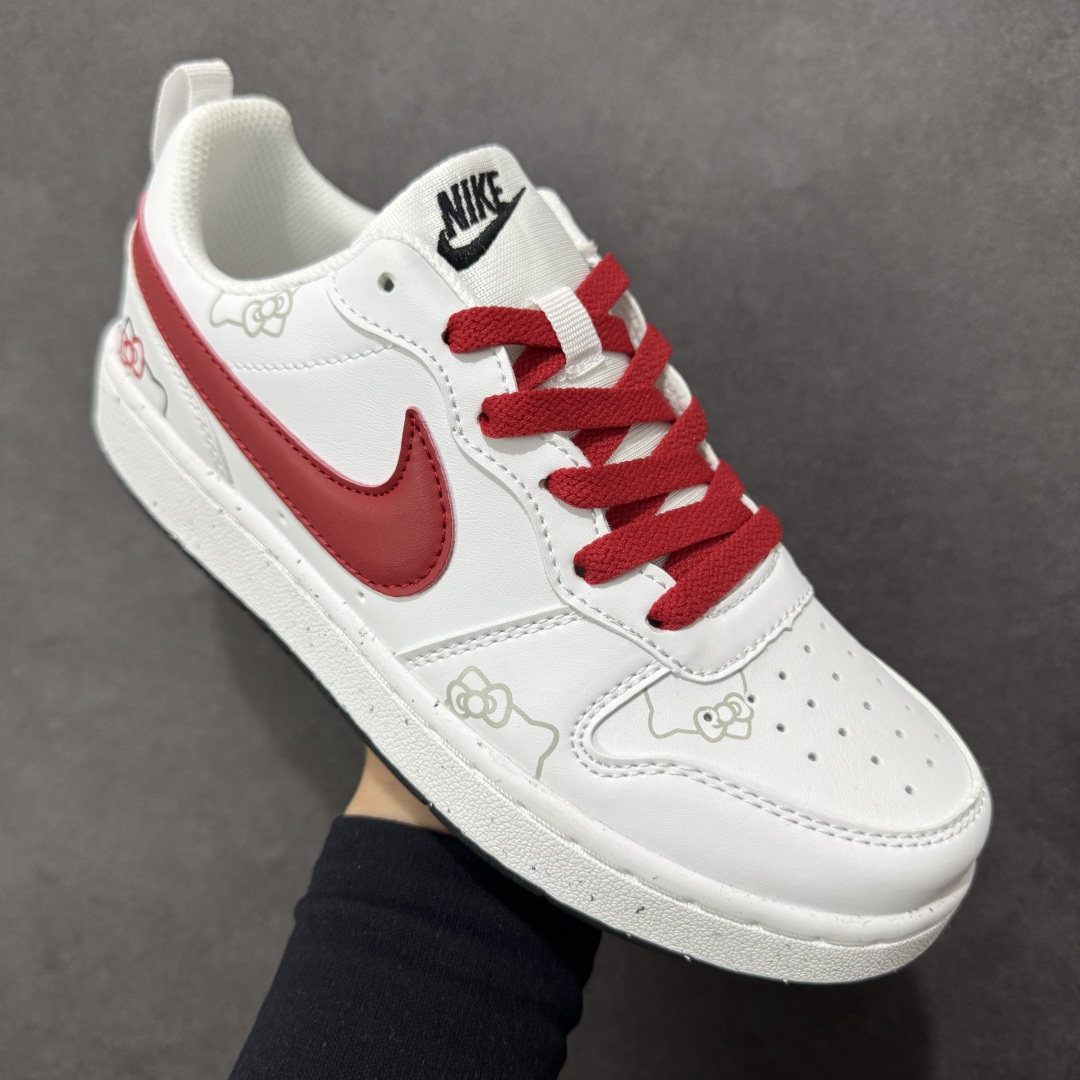 图片[3]-【公司级】Nike Court Borough V 蝴蝶结GS 白红 货号：DV5456-104 尺码：35-40-选品中心