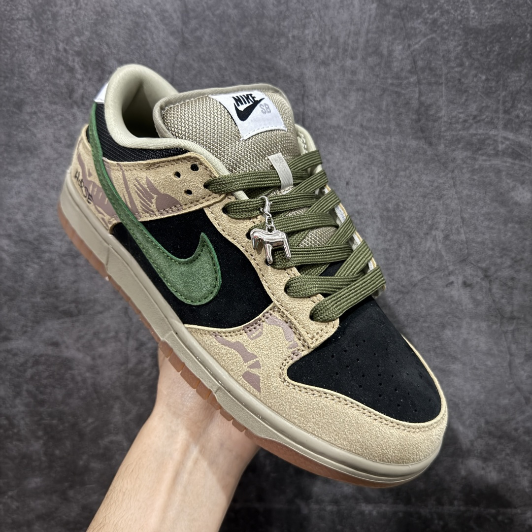 图片[3]-【定制版】Nike SB Dunk Low 卡其黑绿勾 低帮休闲板鞋 HJ0367-200  定制鞋盒 超高清洁度 皮料切割干净无任何毛边 细节完美   尺码：36 36.5 37.5 38 38.5 39 40 40.5 41 42 42.5 43 44 44.5 45-选品中心