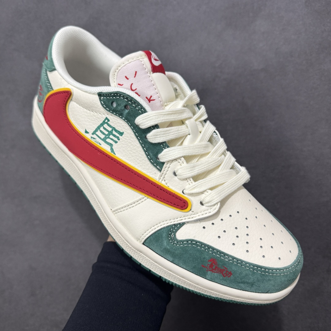 图片[3]-【定制版】Jordan 1 Low 马年限定 倒勾低帮休闲版本 原厂全头层皮 大厂纯原品质出货 纯正版型 定制鞋盒 皮料切割干净无任何毛边 细节完美 超高清洁度 货号：SD6868-119 尺码：36 36.5 37.5 38 38.5 39 40 40.5 41 42 42.5 43 44 44.5 45-选品中心