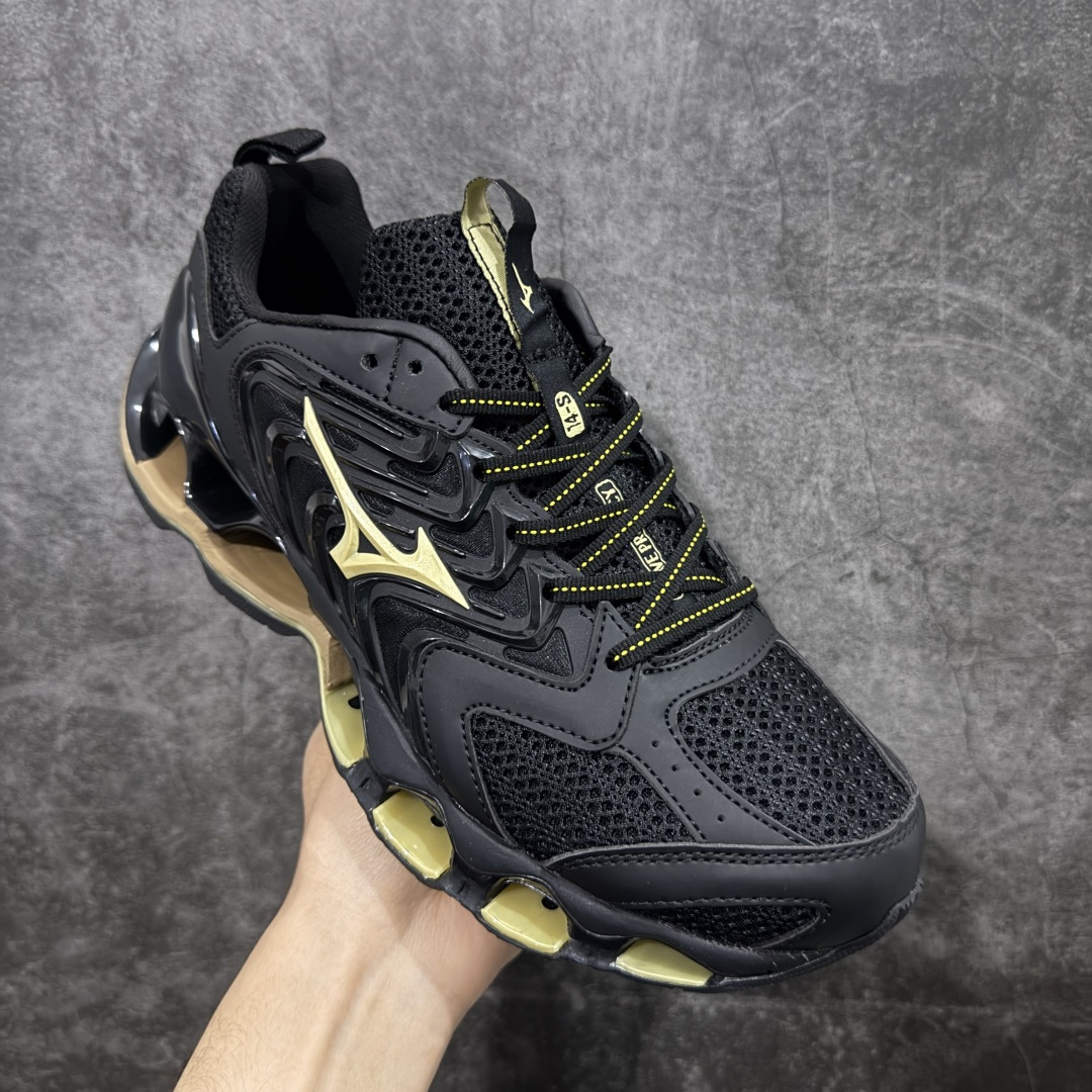 图片[3]-【纯原版】Mizuno 美津侬 WAVE PROPHECY 14S 复古时尚休闲舒适运动跑步鞋 美津浓WAVE机械缓震 可以说是机械缓震跑鞋科技的翘楚有着非凡的适应性，有着充分而持久的缓震能力和轻量化设计，是一双可以陪伴我们日常训练甚至是半马比赛的跑鞋，无论是“跑步初哥”还是“精英老鸟”，只要不是比较夸张的大体重人群，都可以穿着WAVE RIDER 来跑步。如果你不知道跑步穿什么鞋，不知道给别人推荐什么鞋，那么选“美津浓 ” 尺码：36-45-选品中心