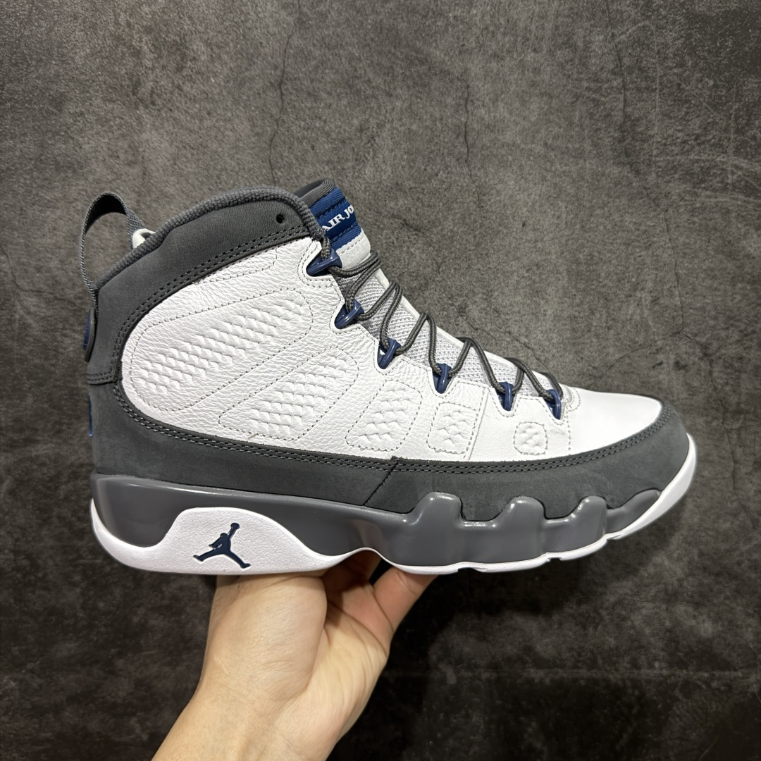 【XP纯原】AJ9白灰 高帮 法国蓝 Air Jordan 9 “Flint Grey” White/French Blue-Flint Grey 外贸特供批次 原楦原档案数据开模打造 原厂中底拉帮钢印 货号:HV4794-100 尺码:40 40.5 41 42 42.5 43 44 44.5 45 46 47.5-选品中心