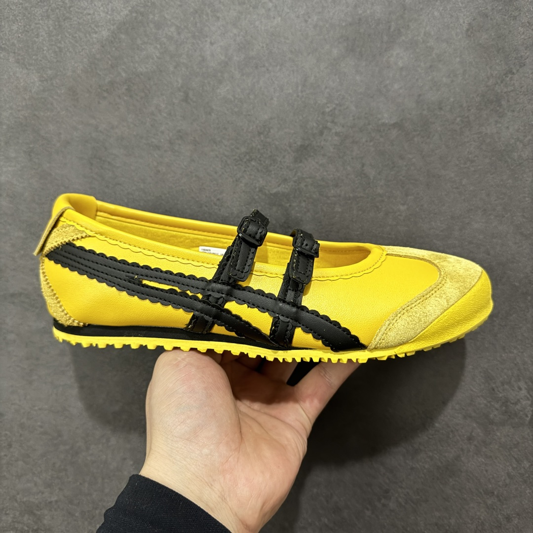 【公司级】Onitsuka Tiger鬼塚虎 MEXICO 66 TGRS 舒适 平跟 玛丽珍鞋 女款 黄黑色 1182A678-750 尺码:36 37 37.5 38 39 39.5-选品中心