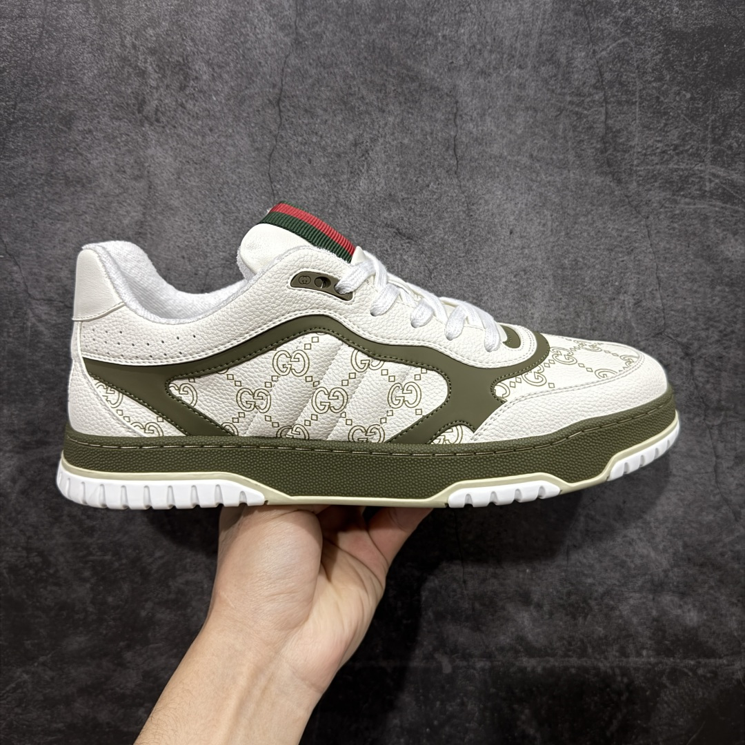 【海淘代购版】Gucci 古驰 RE-Web 新款 复古休闲板鞋 白绿色 海淘代购专供品质 正确楦型 配件齐全 进口皮料/原版羊皮内里 匠心打造 其用料及细节已争取最大限度还原公司正品 实拍如图 所见即所得 谨防混卖 尺码：39 40 41 42 43 44 45-选品中心