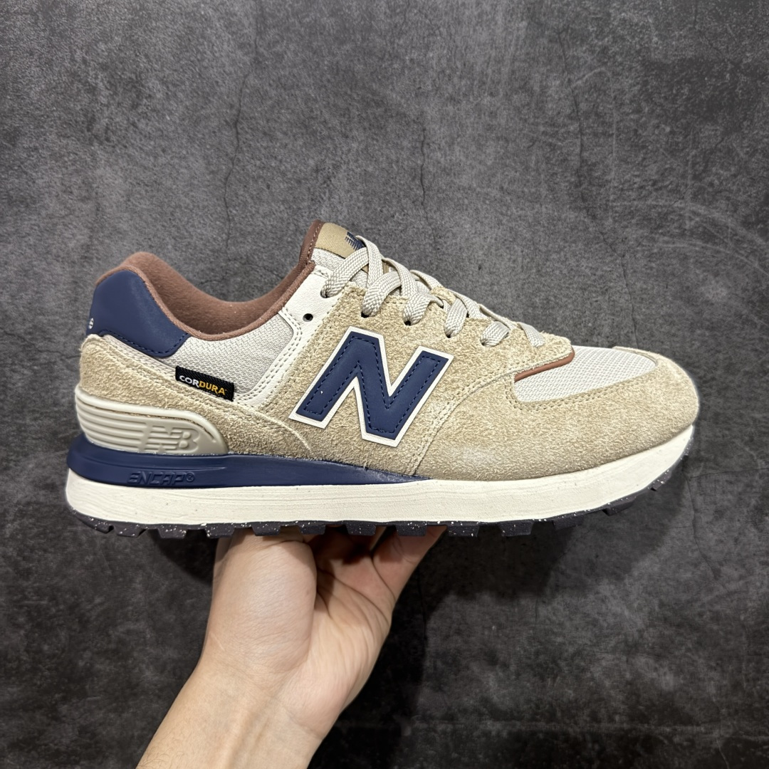 【公司级】New Balance NB 574棕蓝色 复古运动跑步鞋 采用猪巴革组合网织物鞋面材质 全新4层组合独立私模大底 货号：U574LGMO 尺码：36 36.5 37.5 38 38.5 39 40 40.5 41.5 42 42.5 43 44 45-选品中心