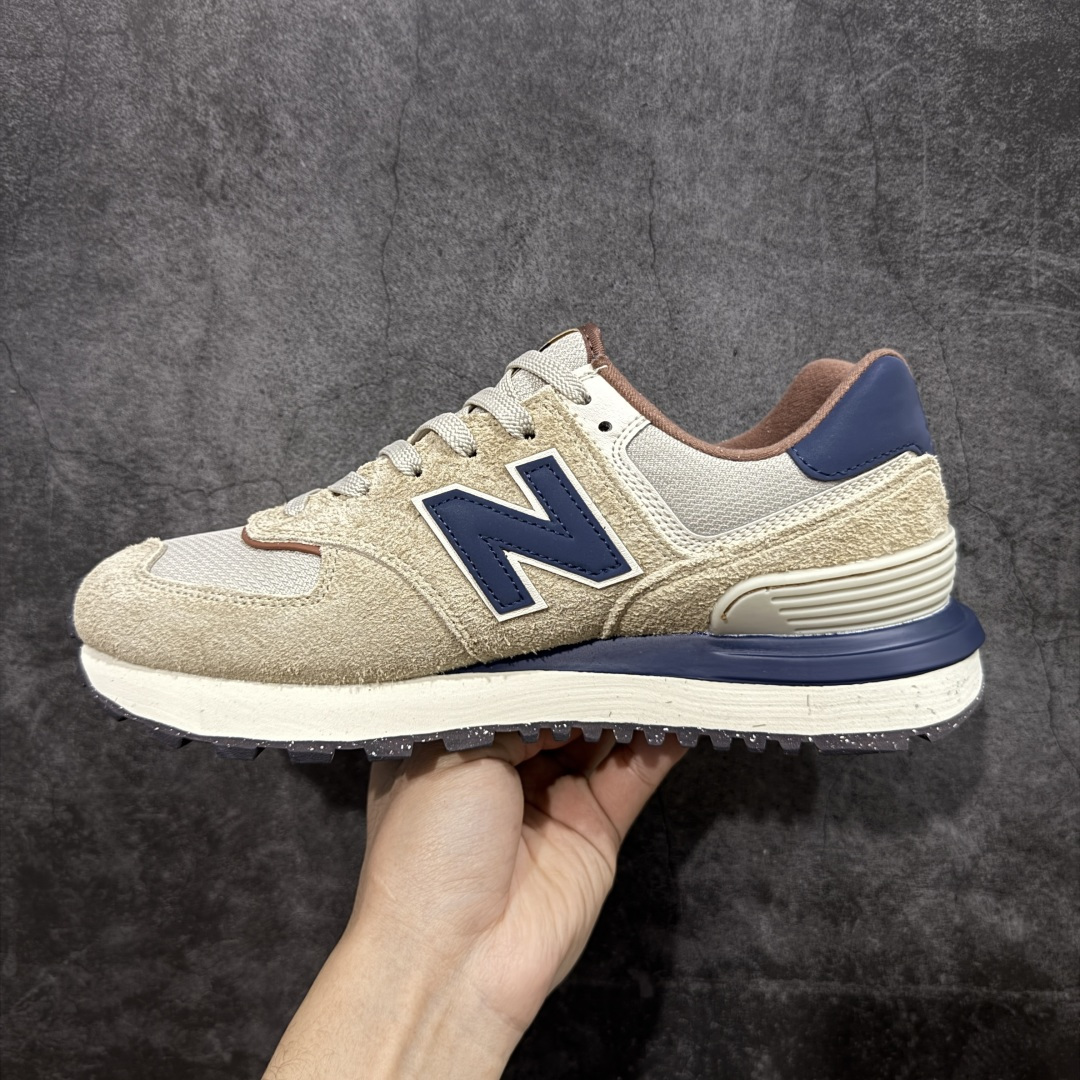 图片[2]-【公司级】New Balance NB 574棕蓝色 复古运动跑步鞋 采用猪巴革组合网织物鞋面材质 全新4层组合独立私模大底 货号：U574LGMO 尺码：36 36.5 37.5 38 38.5 39 40 40.5 41.5 42 42.5 43 44 45-选品中心