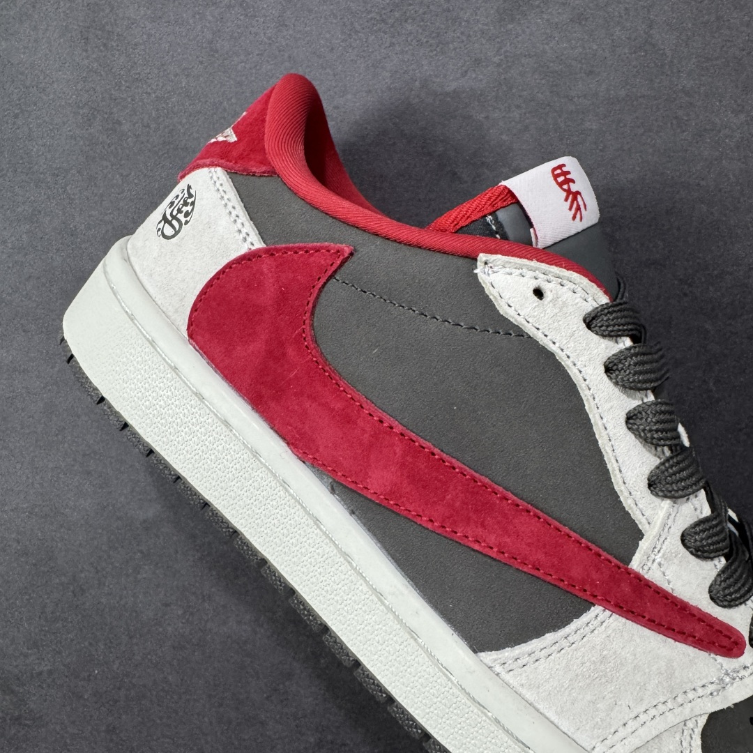 图片[6]-【定制版】Travis Scott x Jordan 1 Low “马年限定-白灰红” 倒勾低帮休闲版本 原厂全头层皮 大厂纯原品质出货 纯正版型 定制鞋盒 皮料切割干净无任何毛边 Ortholite鞋垫抗菌透气防臭 细节完美 超高清洁度 货号： YF9511-501 尺码：36 36.5 37.5 38 38.5 39 40 40.5 41 42 42.5 43 44 44.5 45-选品中心