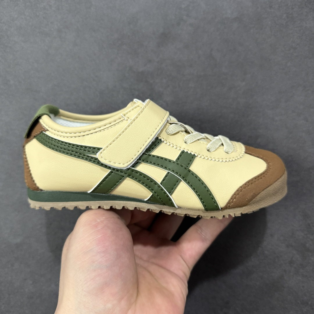 【纯原版】平台特供 Onitsuka Tiger鬼塚虎 MEXICO 66 PS 童鞋 皮面 浅棕 货号：1184A049-250 尺码：27 28 29.5 30 31.5 32 33 34.5 35-选品中心