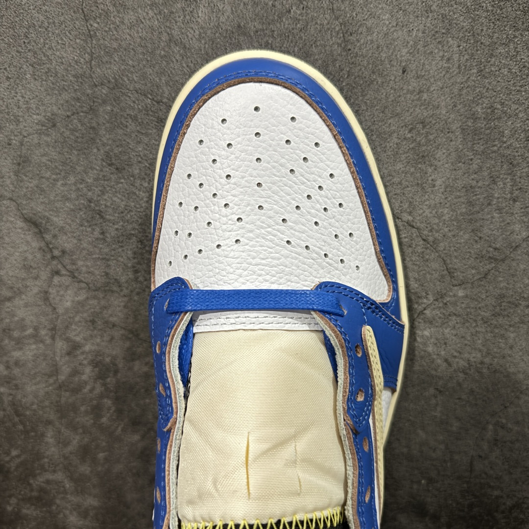 图片[5]-【原厂版】Union LA x Fragment Design x Air Jordan AJ1 Low OG SP 藤原浩三方联名四色拼接 TS联名倒钩低帮 蓝红白 DM7866-111 超级强悍品质 可对比市场各大纯原版本 专业aj大厂出品 对细节的把控毋庸置疑 材料也是用最接近原鞋的头层皮料 所有地方都没有做到减配 原厂鞋楦打造完美鞋型 整体鞋型以及后跟做的弧度做的非常好 鞋带为原厂打蜡鞋带 粗细程度同步原鞋 裁片清洁度到位 无明显瑕疵毛边 免修产品 正确针车 该重针 该有尖角的地方都有做到 鞋价格非常香 转手可闭眼卖高价 到手各位就知道货有多好 绝对秒杀一切同价格货品 尺码：36-47.5-选品中心