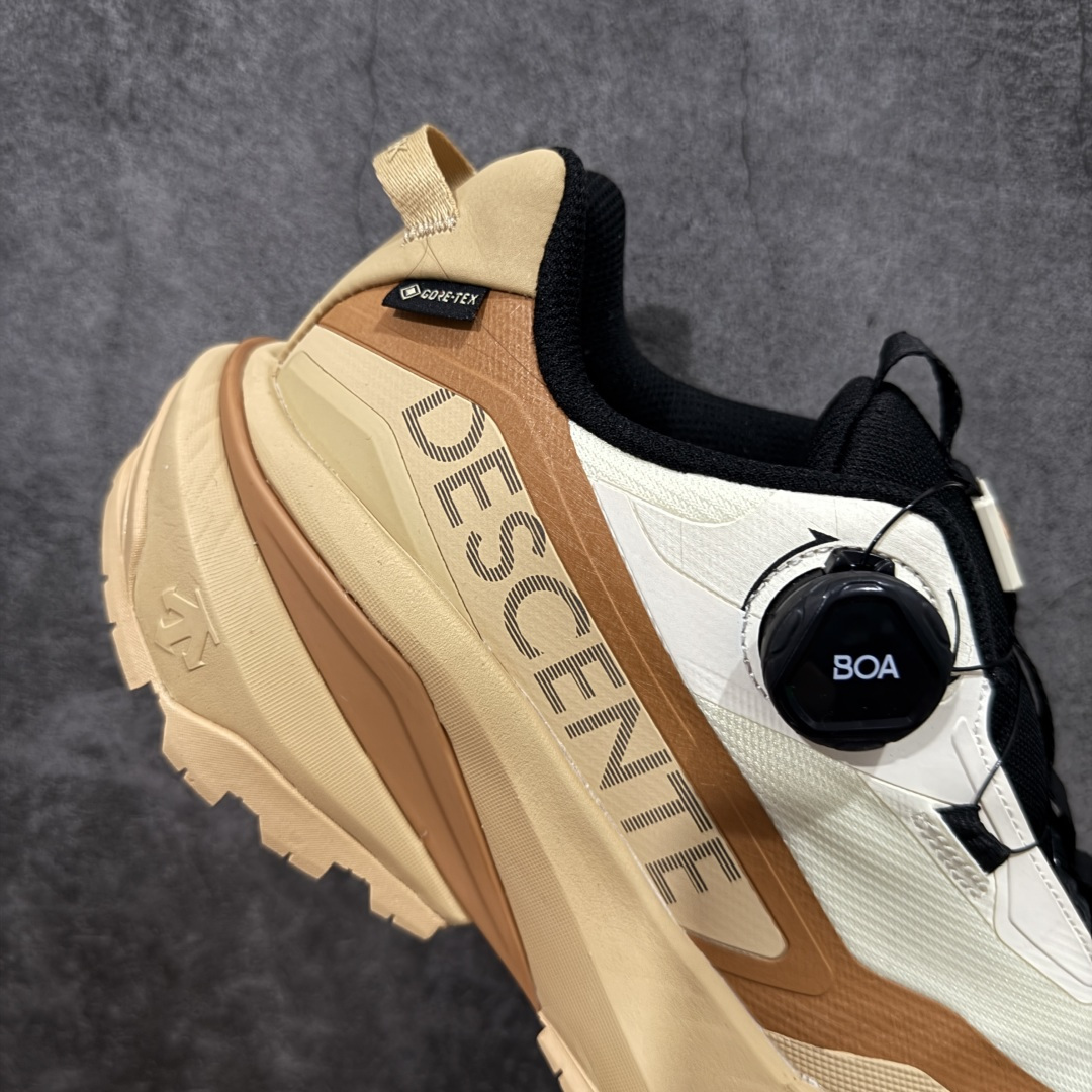 图片[7]-【纯原版】迪桑特DESCENTE SKI STYLE系列 GORE-TEX 舒适 耐磨防水 低帮 徒步鞋 男女同款 棕白色 采用皮面网眼材质鞋面 通透不闷热 前掌易弯折设计 提供灵活的穿着感受 后跟Z-FOAM填充 缓震回弹 BOA FIT SYSTEM系带系统 便捷穿脱 尺码：40-45-选品中心