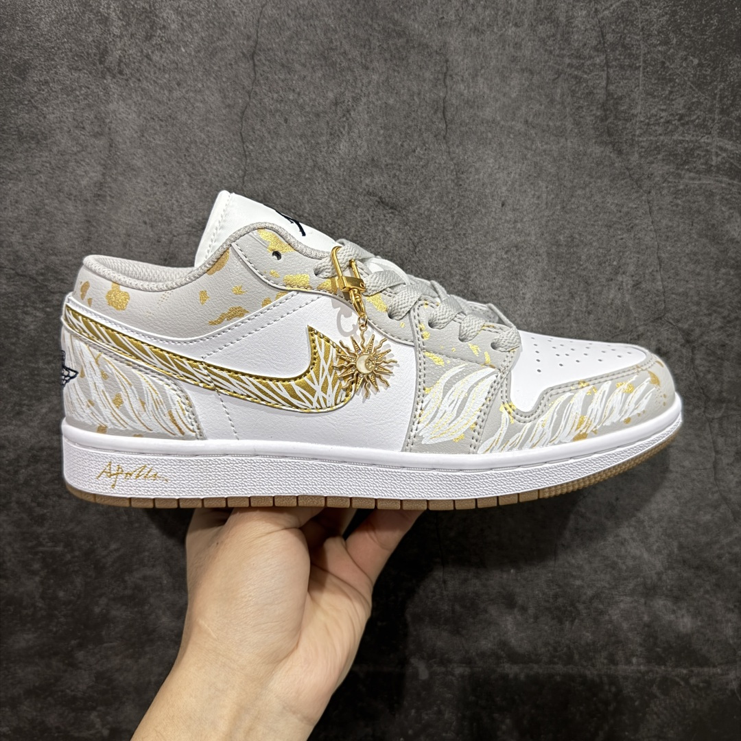 【N版纯原】 Air Jordan 1 Low 乔丹1代低帮定制配色太阳神阿波罗 白金 货号：553558-146 尺码：35.5 36 36.5 37 38.5 39 40 40.5 41 42 42.5 43 44 44.5 45 46 46.5 47.5-选品中心