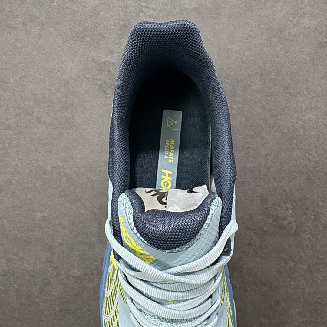 图片[7]-【正确组合底版本】HOKA ONE ONE Mafate Speed 4 飞速玛法特4代系列低帮轻量户外越野休闲运动慢跑鞋 HOKA ONE ONE是来自美国的跑步鞋知名品牌，创立于2009年，始终致力于为所有跑者提供更新、更好的跑步装备。相比常规跑鞋，HOKA ONE ONE特别研发使用性能独特的几何形跑鞋中底，此种鞋底更厚、更高、回弹性也更好，除了卓越的缓冲性能，它还能为各种阶段的跑者带来更具动感、更加稳定的跑步体验。HOKAONE ONE从设计之初就清楚意识到，要保证跑者步幅的均匀一致，双脚自然而然的运动至关重要。 尺码：36 36.5 37.5 38 39 40 40.5 41 42 42.5 43 44 45-选品中心
