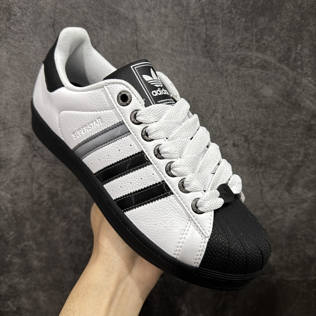 图片[3]-【公司级】Adidas Originals Superstar贝壳头系列 阿迪达斯 低帮经典百搭休闲运动板鞋 炫幻白黑JQ3208 尺码：35.5 36 36.5 37 38 38.5 39 40 40.5 41 42 42.5 43 44 45-选品中心