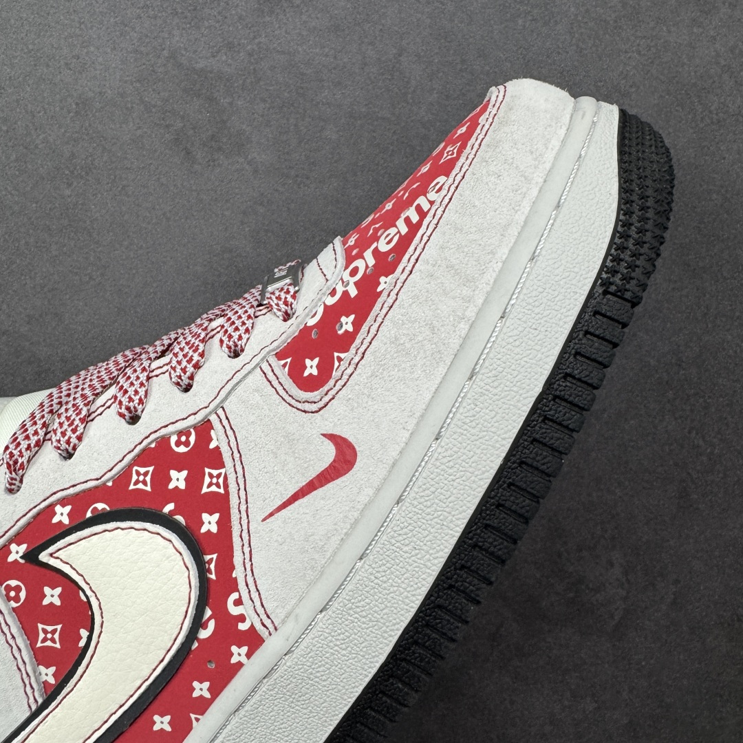 图片[5]-【定制版】Nike Air Force 1\’07 Low 红白老花拼接 空军一号低帮休闲板鞋 JP2026-131  #原楦头原纸板 高端定制鞋盒 原厂鞋底 超高清洁度 细节完美  尺码：36 36.5 37.5 38 38.5 39 40 40.5 41 42 42.5 43 44 44.5 45-选品中心