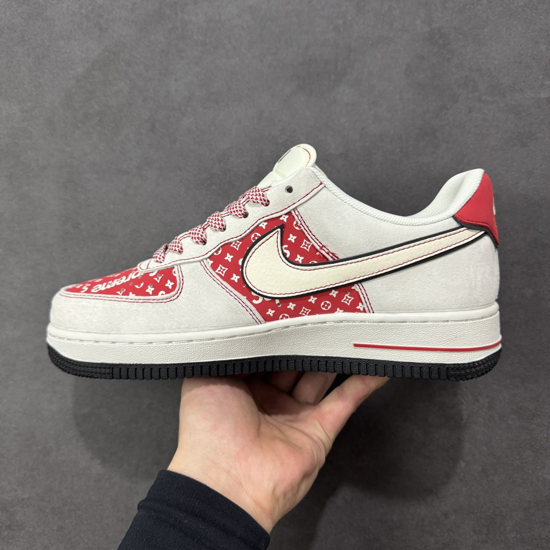 图片[2]-【定制版】Nike Air Force 1\’07 Low 红白老花拼接 空军一号低帮休闲板鞋 JP2026-131  #原楦头原纸板 高端定制鞋盒 原厂鞋底 超高清洁度 细节完美  尺码：36 36.5 37.5 38 38.5 39 40 40.5 41 42 42.5 43 44 44.5 45-选品中心