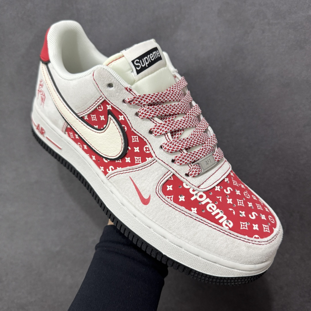 图片[3]-【定制版】Nike Air Force 1\’07 Low 红白老花拼接 空军一号低帮休闲板鞋 JP2026-131  #原楦头原纸板 高端定制鞋盒 原厂鞋底 超高清洁度 细节完美  尺码：36 36.5 37.5 38 38.5 39 40 40.5 41 42 42.5 43 44 44.5 45-选品中心