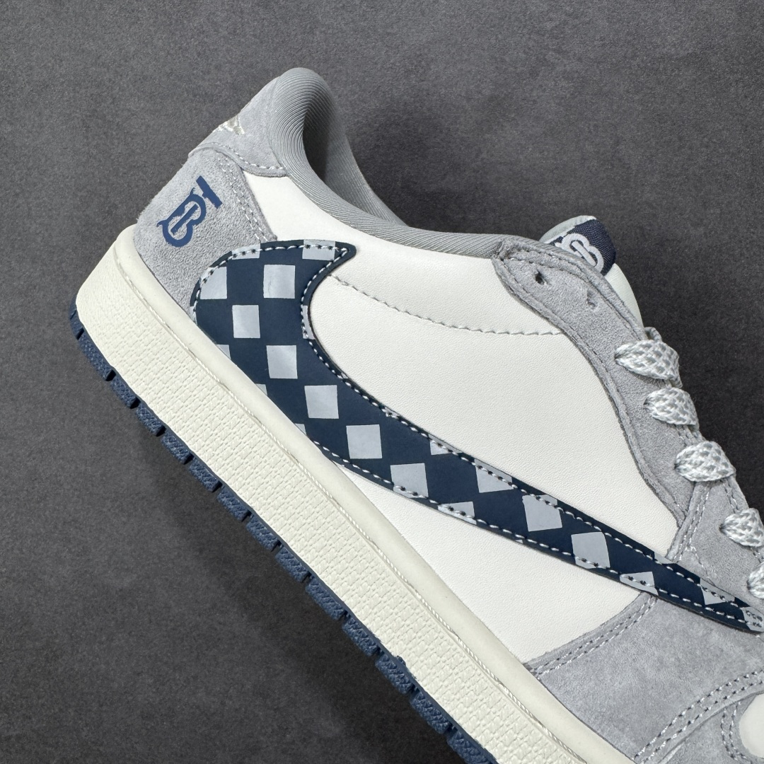 图片[6]-【定制版】Travis Scott x Jordan 1 Low 高端定制 乔丹倒勾低帮休闲板鞋 大厂纯原品质出货 纯正版型 定制鞋盒 皮料切割干净无任何毛边 细节完美 超高清洁度 货号：LD2028-076 尺码：36 36.5 37.5 38 38.5 39 40 40.5 41 42 42.5 43 44 44.5 45-选品中心