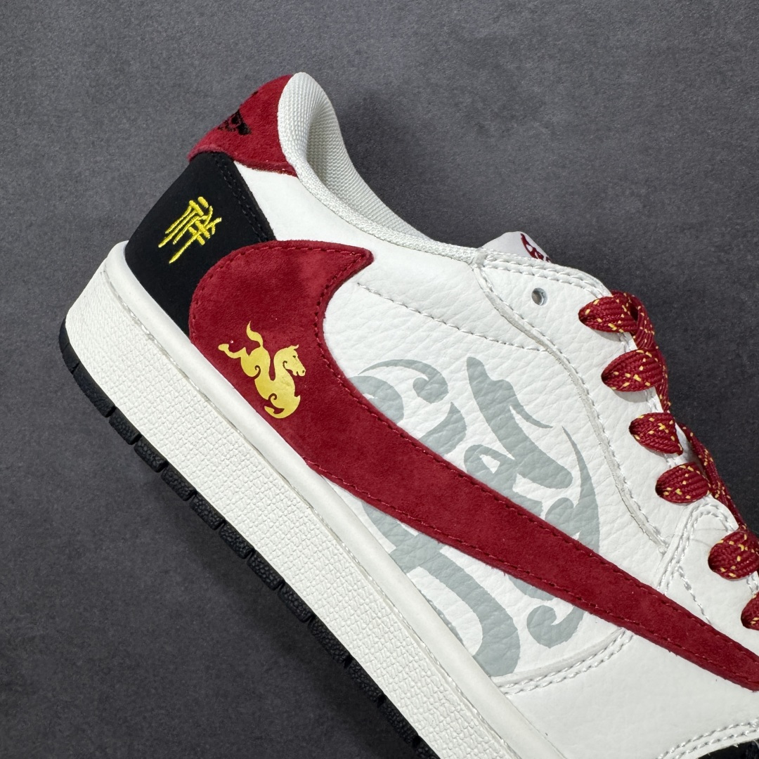 图片[6]-【定制版】Jordan 1 Low 马年限定 倒勾低帮休闲版本 原厂全头层皮 大厂纯原品质出货 纯正版型 定制鞋盒 皮料切割干净无任何毛边 细节完美 超高清洁度 货号：DF61-9001 尺码：36 36.5 37.5 38 38.5 39 40 40.5 41 42 42.5 43 44 44.5 45-选品中心