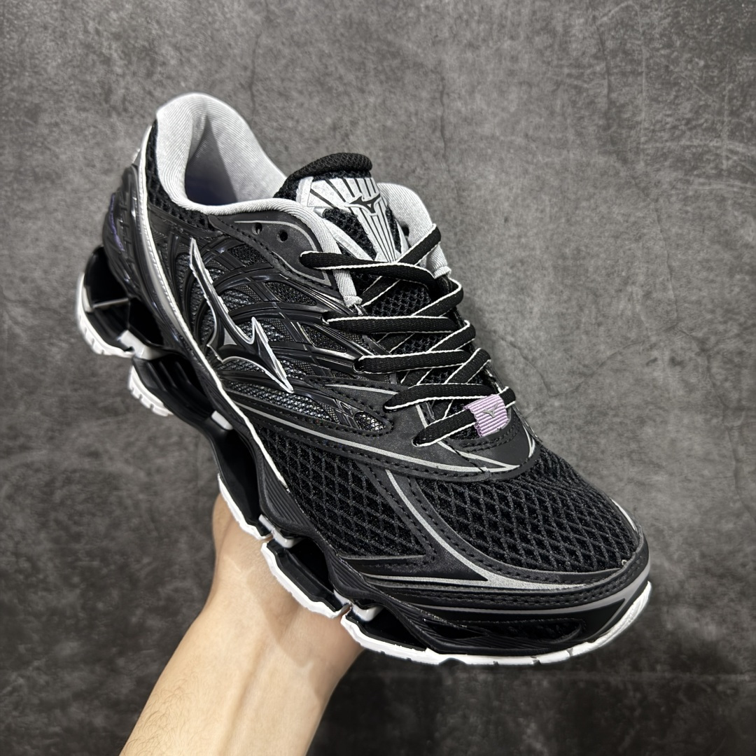图片[3]-【纯原版】Mizuno 美津侬 WAVE PROPHECY 14S 复古时尚休闲舒适运动跑步鞋 美津浓WAVE机械缓震 可以说是机械缓震跑鞋科技的翘楚有着非凡的适应性，有着充分而持久的缓震能力和轻量化设计，是一双可以陪伴我们日常训练甚至是半马比赛的跑鞋，无论是“跑步初哥”还是“精英老鸟”，只要不是比较夸张的大体重人群，都可以穿着WAVE RIDER 来跑步。如果你不知道跑步穿什么鞋，不知道给别人推荐什么鞋，那么选“美津浓 ” 尺码：36-45-选品中心