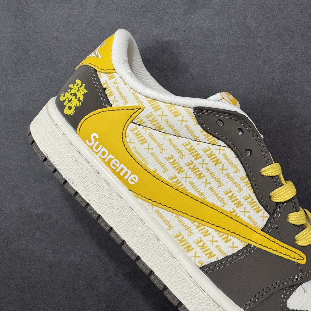 图片[6]-【定制版】Travis Scott x Fragment Design x Air Jordan 1 Low OG SP AJ1 乔1马年限定 低帮文化休闲板鞋  #多方联名合作融合了Travis Scott 独特的音乐风格，藤原浩个性的设计风格以及Jordan品牌的经典元素 使其成为一双具有独特身份和价值的鞋子 清新而立体的外观加上联名标识更突出了其独特身份 这种配色方案显示出活力和时尚感 在视觉上引人注目 鞋身的质感和细腻的细节处理使其显得高端而格调十足 这款“倒钩”联名是设计与创意完美结合 融合多方的个性风格是一款备受瞩目的潮流鞋款 货号：XD1979-005  尺码：36 36.5 37.5 38 38.5 39 40 40.5 41 42 42.5 43 44 44.5 45-选品中心