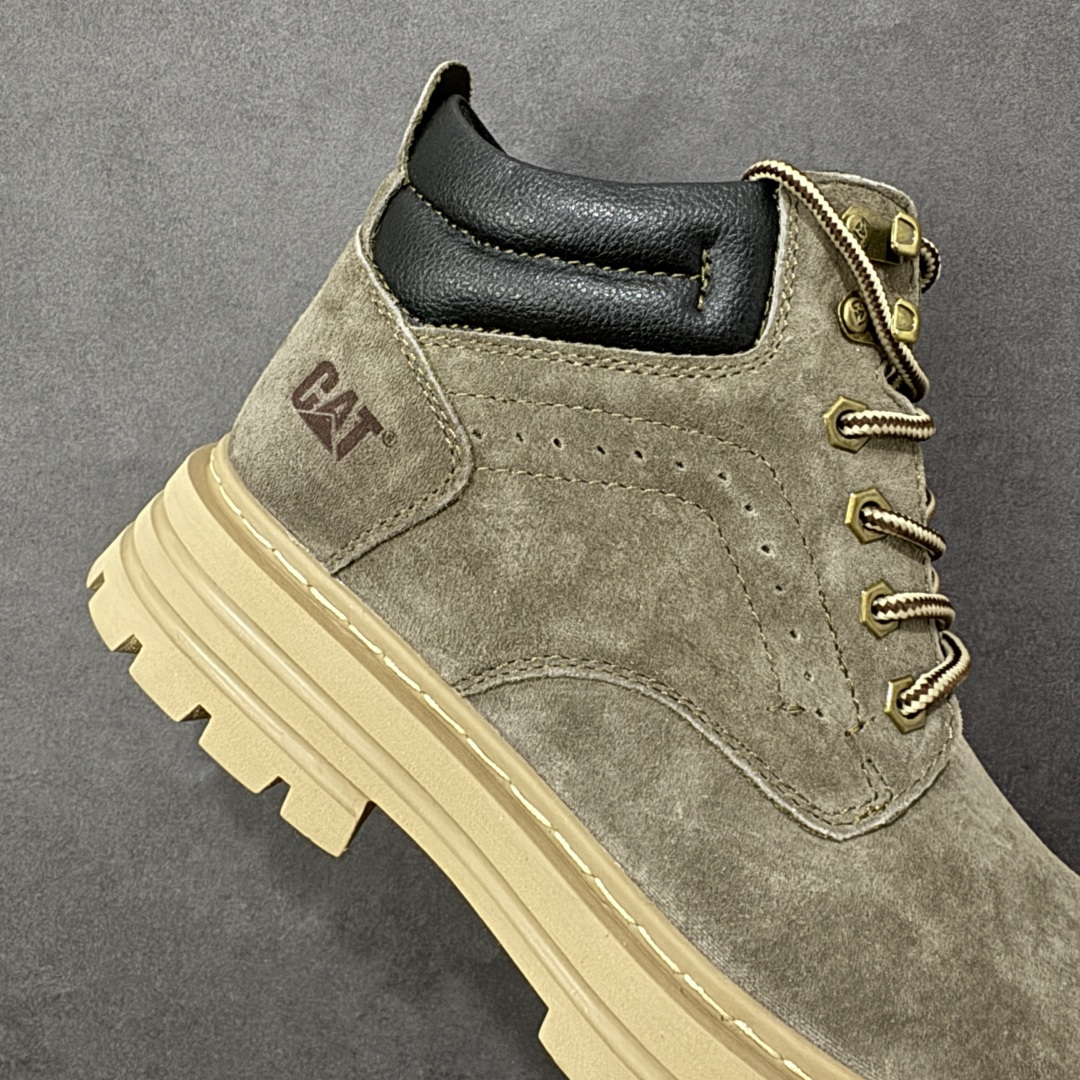 图片[6]-【广东纯原版】2025秋冬款CAT卡特 硬汉推土机品牌 经典百搭户外中帮休闲马丁靴广东大厂品质 秋冬新款 时尚潮流搭配 面料釆用意大利进口磨砂牛皮 全鞋真牛皮材料 大底到五金都是代工厂原材料制作 好货不杀猪 首单质量严格把控 全套官网统一包装 今年冬季防寒户外专用产品 日常随意搭配 型男必备 货号： P727351 尺码：39 40 41 42 43 44 (皮鞋码)-选品中心