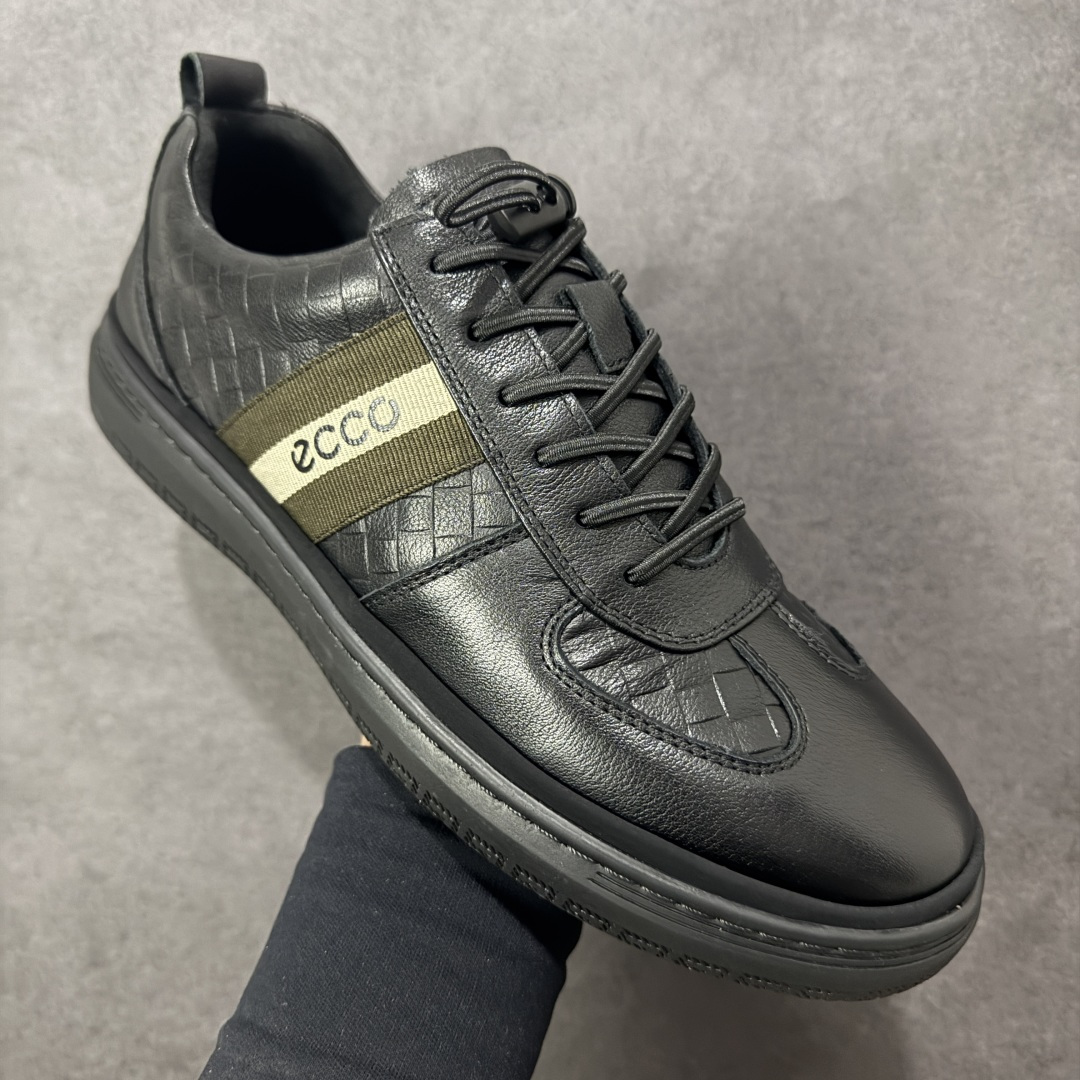 图片[3]-【广东纯原版】Ecco爱步 柔酷8号健步系列休闲板鞋 #原单品质 鞋面选用头层小牛皮压纹工艺 鞋型饱满立体感十足，上脚非常透气 超软橡胶大底 软面软底 脚感一流 完美造型顶级品质 货号：583207-01001 尺码：38 39 40 41 42 43 44 皮鞋码-选品中心