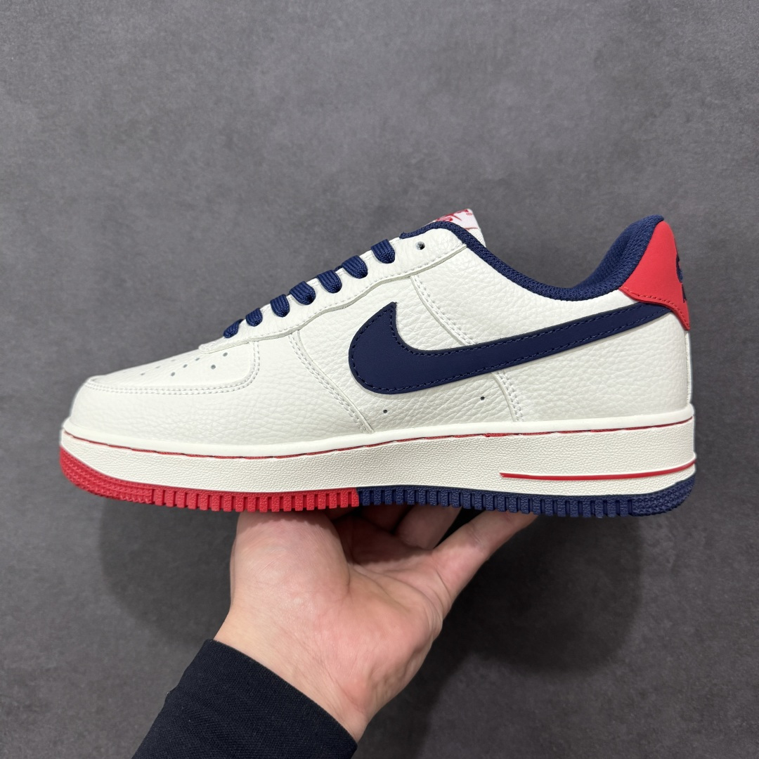 图片[2]-【定制版】NIke Air Force 1 \’07 Low “米白红蓝” 空军一号低帮 运动鞋 休闲鞋 折边针车 工艺难度大 原楦头原纸板 高端定制鞋盒 原厂鞋底 超高清洁度 细节完美 货号：NH0601-544 尺码：36 36.5 37.5 38 38.5 39 40 40.5 41 42 42.5 43 44 44.5 45-选品中心
