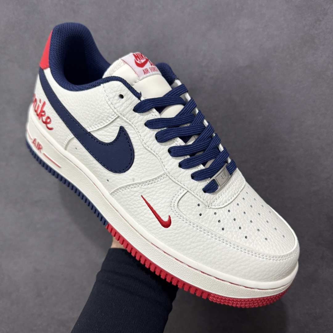 图片[3]-【定制版】NIke Air Force 1 \’07 Low “米白红蓝” 空军一号低帮 运动鞋 休闲鞋 折边针车 工艺难度大 原楦头原纸板 高端定制鞋盒 原厂鞋底 超高清洁度 细节完美 货号：NH0601-544 尺码：36 36.5 37.5 38 38.5 39 40 40.5 41 42 42.5 43 44 44.5 45-选品中心