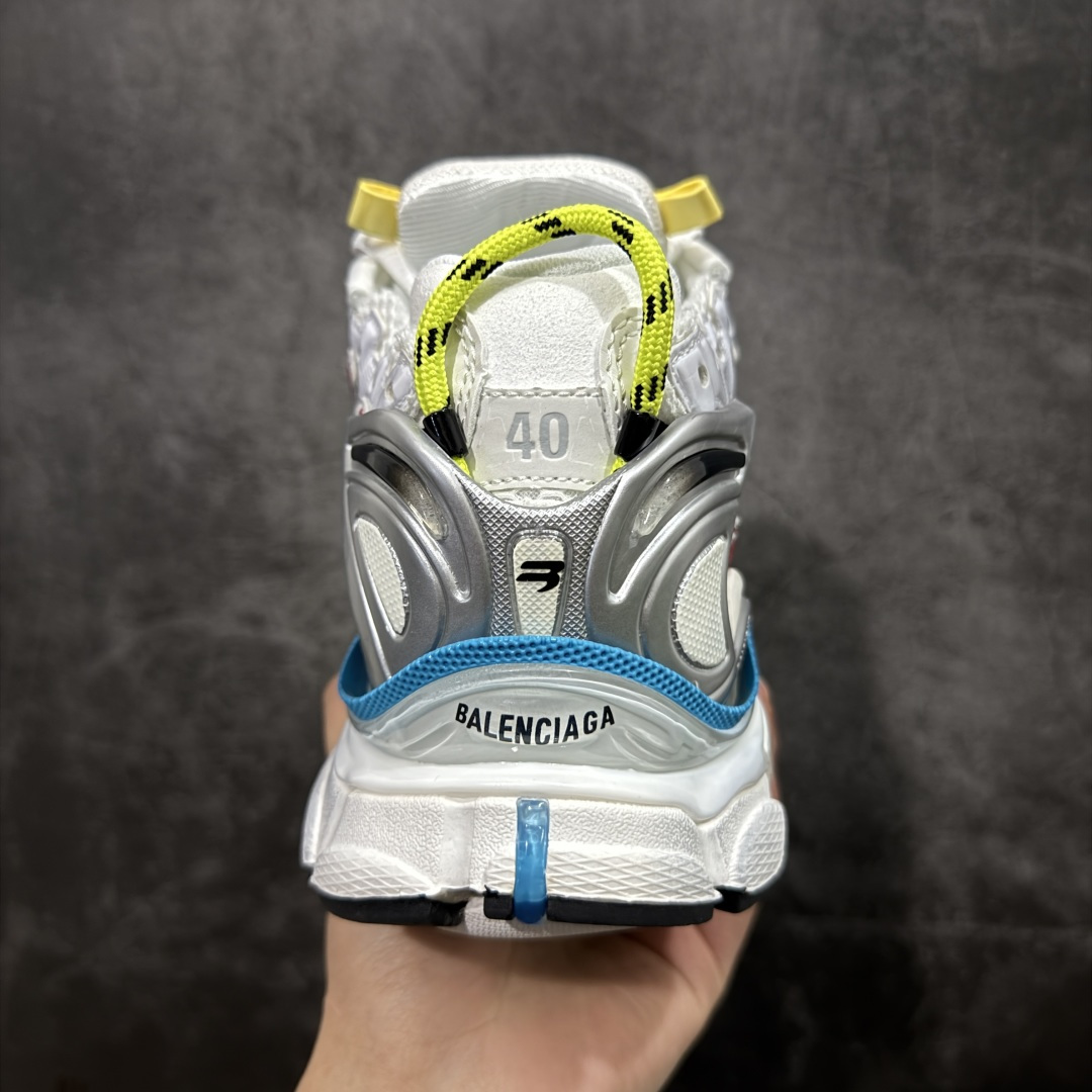 图片[4]-【G5纯原版】巴黎世家BALENCIAGA Runner Sneaker7.5代慢跑系列 复古野跑潮流姥爹风百搭休闲运动慢跑鞋 破坏风 复古老爹鞋 通过溢胶、做旧、缝线等细节，展示了设计师 Demna 的运动鞋风格，用一双「旧鞋」传递复古感，后侧板、翘起的鞋头，则展示了 Demna 在结构上的未来构想； 不含皮运动鞋，网布材质，磨损效果，鞋头边缘印有尺码，背面浮印尺码，外侧印有跑者徽标，鞋舌刺绣Balenciaga品牌标识，鞋跟背面Balenciaga品牌标识，材质采用70%聚氨酯、30%聚酯纤维。原版一致配件防尘袋及附送鞋带# 尺码：35-46-选品中心