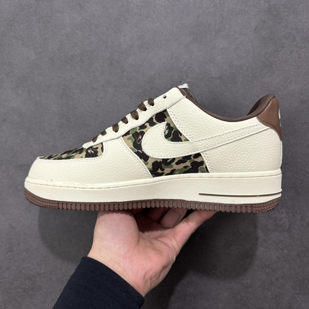 图片[2]-【定制版】NIke Air Force 1 \’07 Low “Bape联名–米棕迷彩”空军一号 低帮 运动鞋 休闲鞋 折边针车 工艺难度大 原楦头原纸板 原装鞋盒 定制五金配件 内置全掌气垫 原厂鞋底 货号：KK1988-019 尺码：36 36.5 37.5 38 38.5 39 40 40.5 41 42 42.5 43 44 44.5 45-选品中心