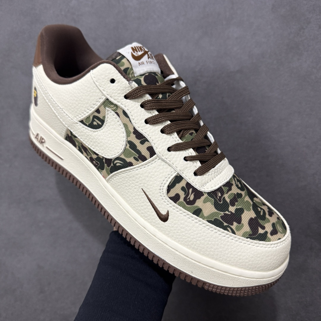 图片[3]-【定制版】NIke Air Force 1 \’07 Low “Bape联名–米棕迷彩”空军一号 低帮 运动鞋 休闲鞋 折边针车 工艺难度大 原楦头原纸板 原装鞋盒 定制五金配件 内置全掌气垫 原厂鞋底 货号：KK1988-019 尺码：36 36.5 37.5 38 38.5 39 40 40.5 41 42 42.5 43 44 44.5 45-选品中心
